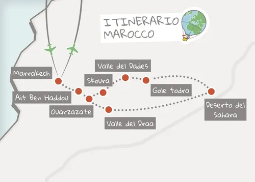 mappa itinerario Marocco